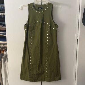 Kate Spade Saturday Olive Mini Shift Dress with Silver Studs Size 0